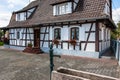 Traditional half-timbered houses in the streets of Hunspach in Alsace, France Royalty Free Stock Photo