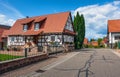 Traditional half-timbered houses in a streets of Seebach