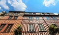 The traditional half timbered Normand houses, Normandy. Royalty Free Stock Photo