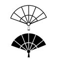 Traditional hand-held fan flat style icon vector Royalty Free Stock Photo