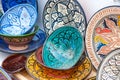 Traditional handcrafted ceramic pottery in Morocco Royalty Free Stock Photo
