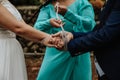 Traditional handfasting ceremony during the wedding Royalty Free Stock Photo