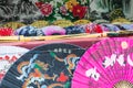 Traditional handicraft chinese fans at market in Yangshuo, China Royalty Free Stock Photo