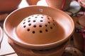 Thai pattern pottery sell in market at Ko Kret, Nonthaburi Thailand. Royalty Free Stock Photo