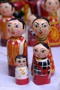 Traditional handmade Colorful toys made from wood, wooden toys, family, selective focus
