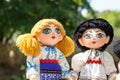 Traditional handmade dolls - newlywed couple Royalty Free Stock Photo