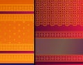 Indian Pattu Sari Vector pattern set Royalty Free Stock Photo