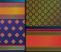 Indian Pattu Sari Vector pattern set