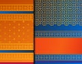 Indian Pattu Sari Vector pattern set Royalty Free Stock Photo