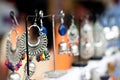 Traditional handmade jewellery in jaipur shot against a blurred background