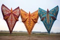 traditional handmade kites with intricate patterns