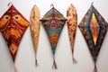 traditional handmade kites with intricate patterns