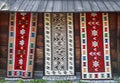 Traditional handmade rugs from Bucovina with different colors an