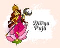 Traditional happy durga pooja festival card design background