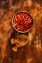 Harissa spice mix - morrocan red hot chilles mixed Royalty Free Stock Photo
