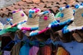 Traditional hats sale in Chefchaouen, Morocco Royalty Free Stock Photo