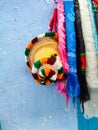 Traditional hats for sale in Chefchaouen, Morocco Royalty Free Stock Photo