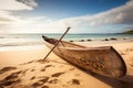 Traditional Hawaiian canoe for fishing and recreation. Generate ai Royalty Free Stock Photo