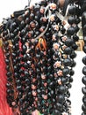 Hawaiian necklace leis made of brown kukui nuts