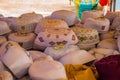 The traditional headgear of the Muslims men in the market. Malaysia