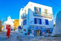 Art shop commercial street f Chora Mykonos Cyclades Greece Royalty Free Stock Photo