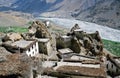 Traditional Himalayan flat roof houses in Dhankar village with