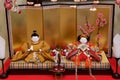 Traditional hina doll decorated in March in Japan. Royalty Free Stock Photo