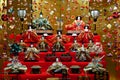 Traditional hina doll decorated in March in Japan. Royalty Free Stock Photo