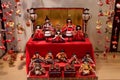 Traditional hina doll decorated in March in Japan. Royalty Free Stock Photo