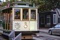 Traditional historic cable car of the Californian city of San Francisco that connects the Fisherman\'s Wharf