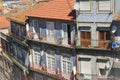 Traditional historic facade in Porto blue tiles Royalty Free Stock Photo