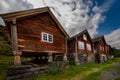 Traditional Historical Norwegian Houses Otternes Bygdetun, Aurlands Fjord, Sogn og Fjordane, Norway Royalty Free Stock Photo