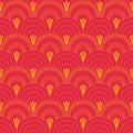 Traditional historical oriental pattern in the form of a stylized wave. Two-color seamless vector.