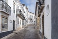 Traditional historical streets of Faro in Portugal, Europe.