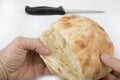 Traditional home bake bread lepinja on a white Royalty Free Stock Photo