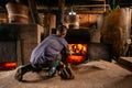 Traditional home made brandy distillery in country side of Romania, Horinca making in Maramures County