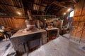 Traditional home made brandy distillery in country side of Romania, Horinca making in Maramures County