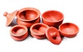 Traditional home made clay pots and bowls Royalty Free Stock Photo