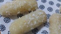 Traditional sweets cham cham served in a white plate, selective focus Royalty Free Stock Photo
