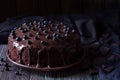 Traditional homemade chocolate cake sweet pastry Royalty Free Stock Photo