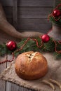 Traditional homemade christmas panettone italian