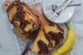 Traditional homemade marble cake Royalty Free Stock Photo