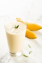 Traditional homemade melon lassi or milk shake