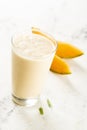 Traditional homemade melon lassi or milk shake