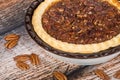 Homemade pecan pie with pecans Royalty Free Stock Photo