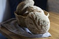 Traditional homemade Sourdough bread in the basket