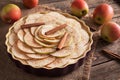 Traditional homemade thanksgiving apple pie raw