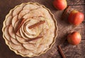 Traditional homemade thanksgiving apple pie raw