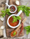 Traditional homemade tomato sauce Royalty Free Stock Photo