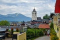 Traditional homes of St. Wolfgang town streets, Salzkammergut.